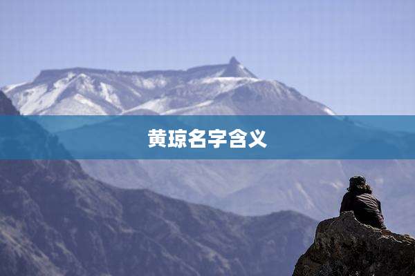 黄琼名字含义