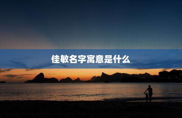 佳敏名字寓意是什么