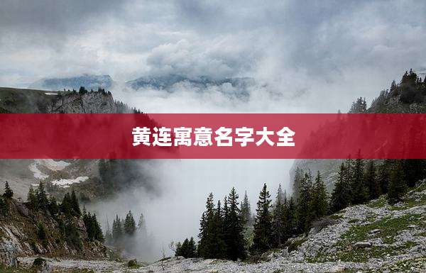 黄连寓意名字大全