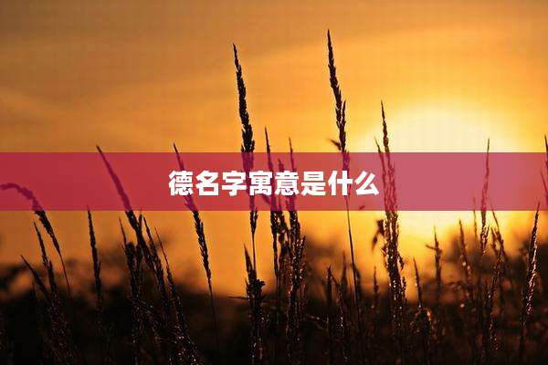 德名字寓意是什么