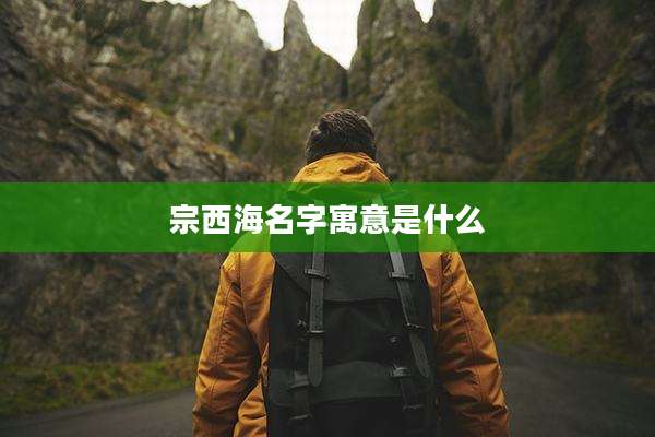 宗西海名字寓意是什么
