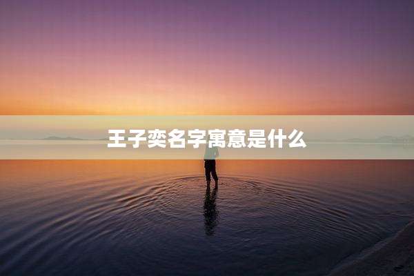 王子奕名字寓意是什么