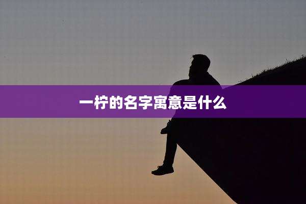 一柠的名字寓意是什么
