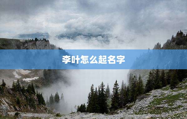李叶怎么起名字