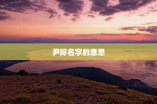 尹婷名字的意思