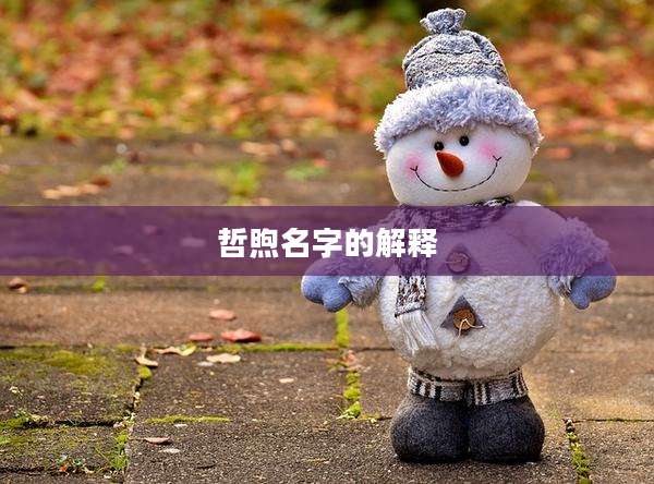 哲煦名字的解释