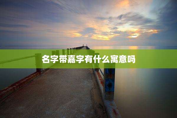 名字带嘉字有什么寓意吗