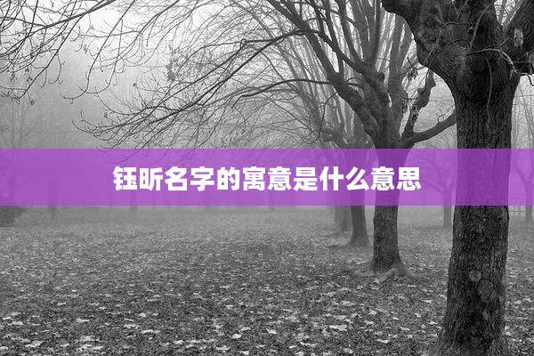 钰昕名字的寓意是什么意思