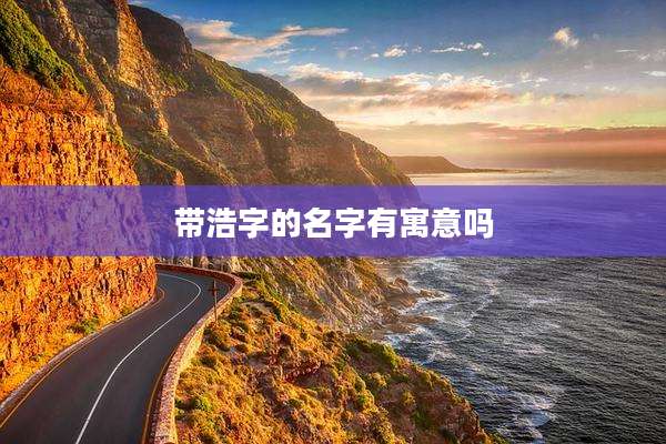 带浩字的名字有寓意吗