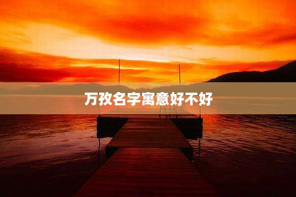 万孜名字寓意好不好