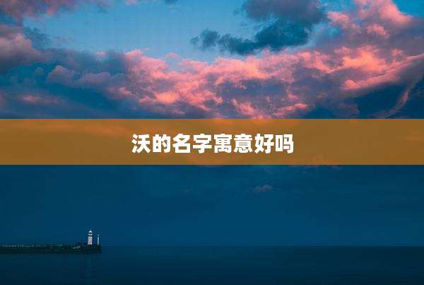 沃的名字寓意好吗
