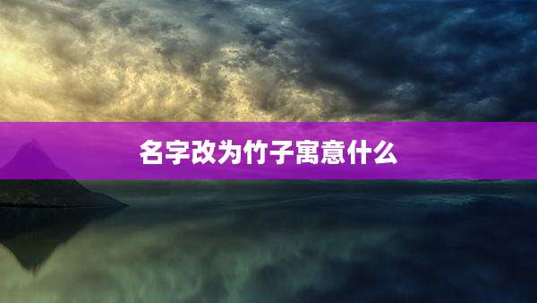 名字改为竹子寓意什么