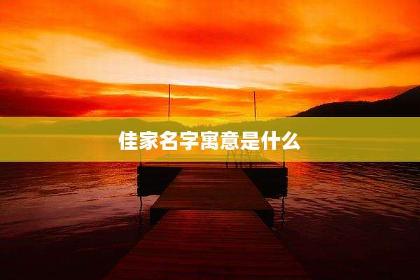 佳家名字寓意是什么
