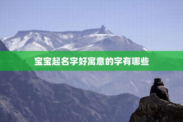 宝宝起名字好寓意的字有哪些