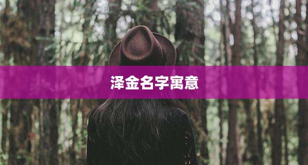 泽金名字寓意
