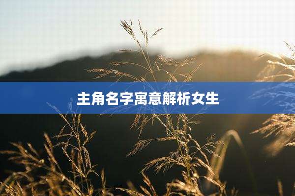 主角名字寓意解析女生