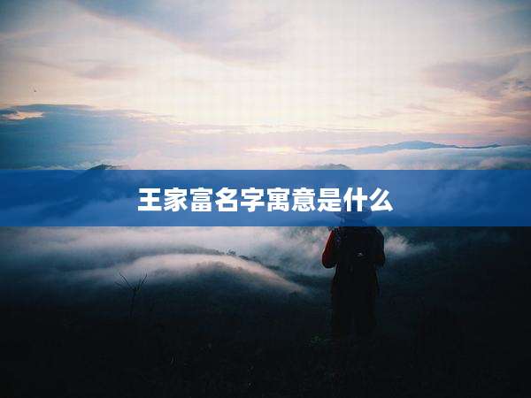 王家富名字寓意是什么