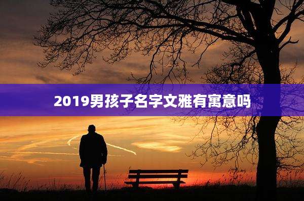 2019男孩子名字文雅有寓意吗