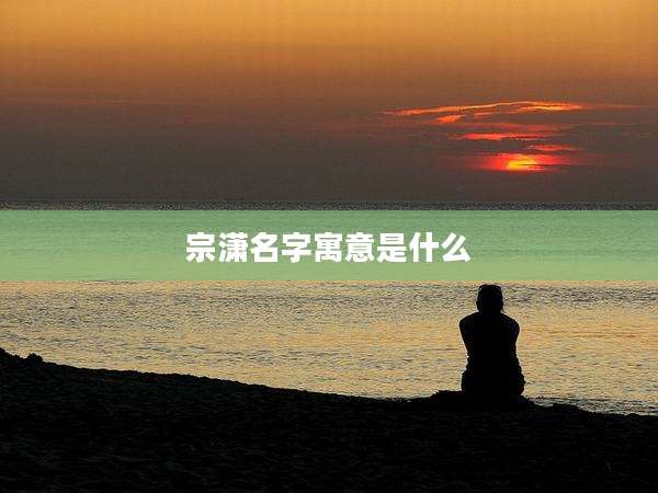 宗潇名字寓意是什么