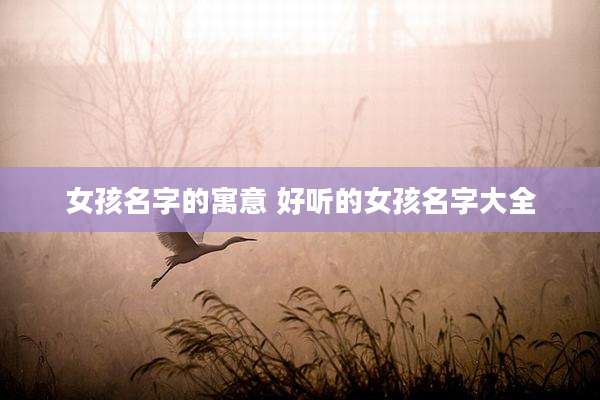 女孩名字的寓意 好听的女孩名字大全