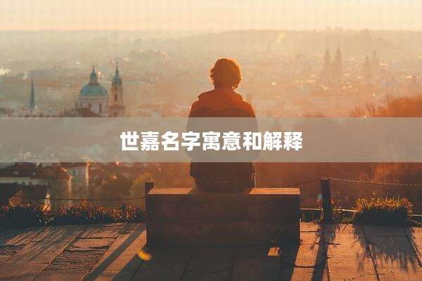世嘉名字寓意和解释