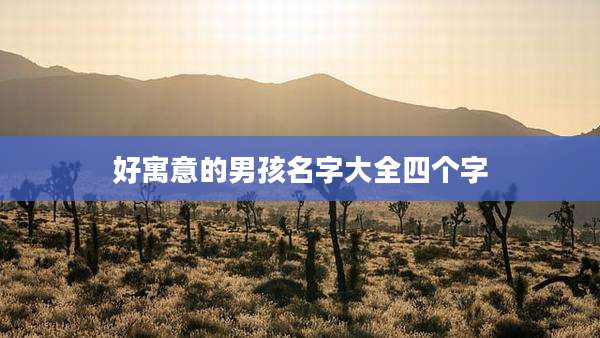 好寓意的男孩名字大全四个字