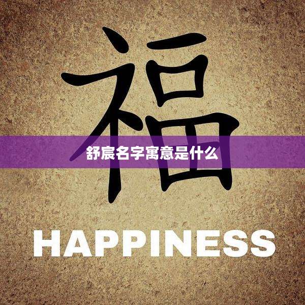 舒宸名字寓意是什么