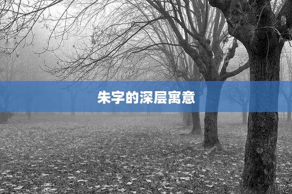 朱字的深层寓意