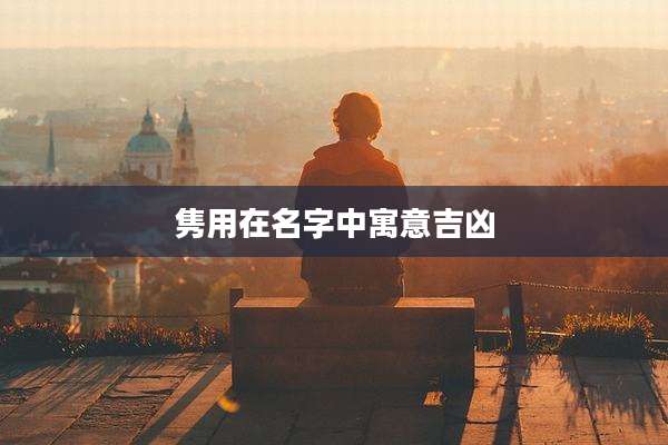 隽用在名字中寓意吉凶