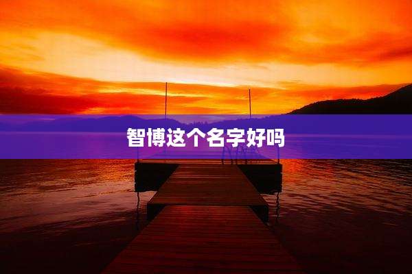智博这个名字好吗