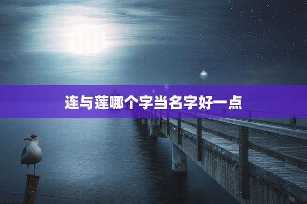 连与莲哪个字当名字好一点