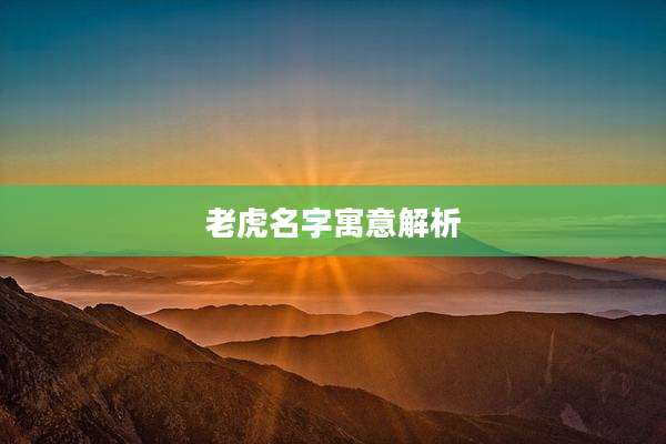 老虎名字寓意解析