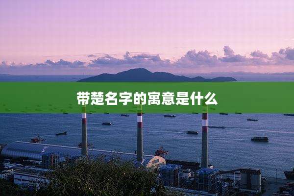 带楚名字的寓意是什么