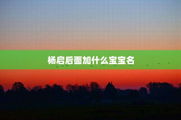 杨启后面加什么宝宝名