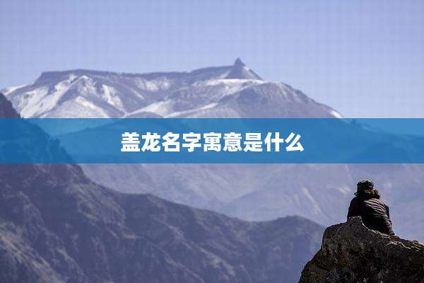 盖龙名字寓意是什么