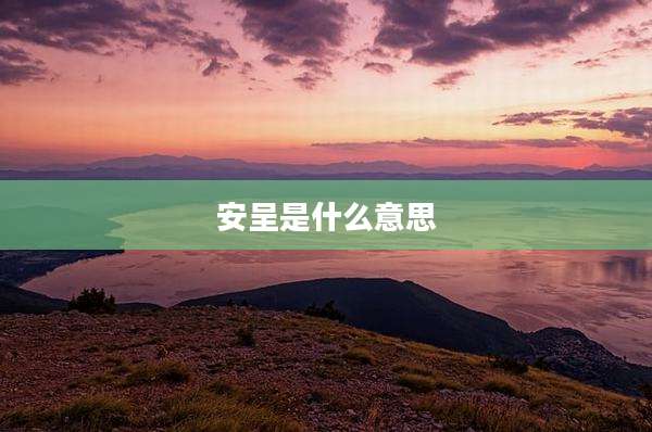 安呈是什么意思