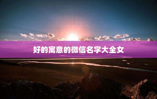 好的寓意的微信名字大全女