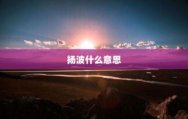扬波什么意思