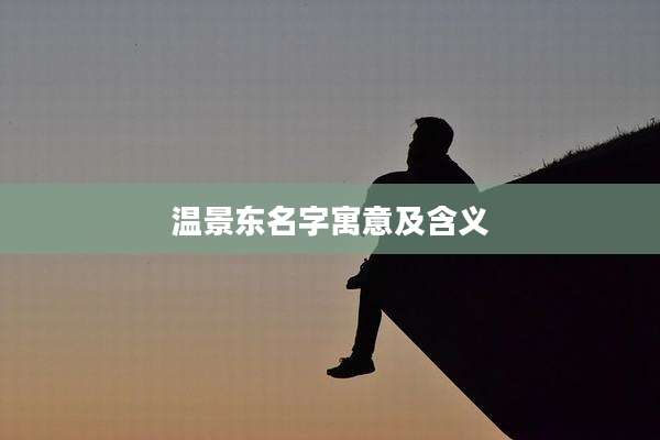温景东名字寓意及含义