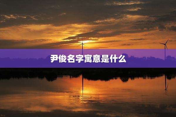 尹俊名字寓意是什么