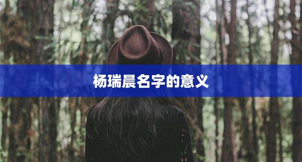 杨瑞晨名字的意义