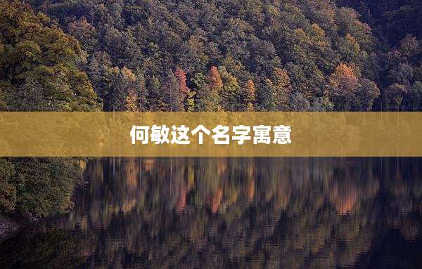 何敏这个名字寓意