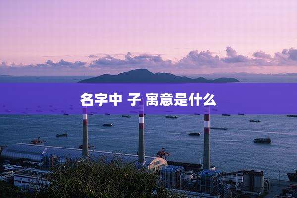 名字中 子 寓意是什么