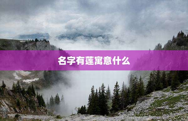 名字有莲寓意什么