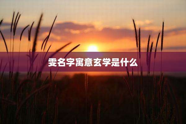 雯名字寓意玄学是什么