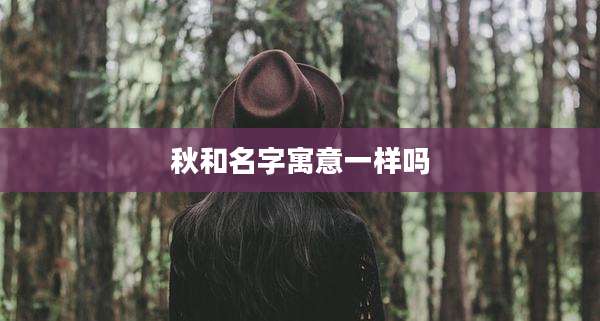 秋和名字寓意一样吗