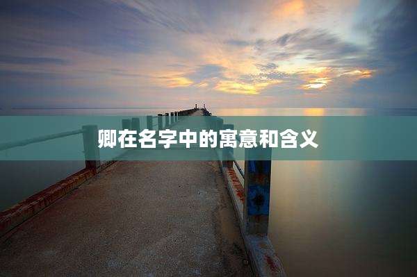 卿在名字中的寓意和含义