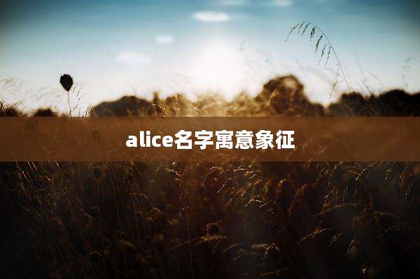 alice名字寓意象征