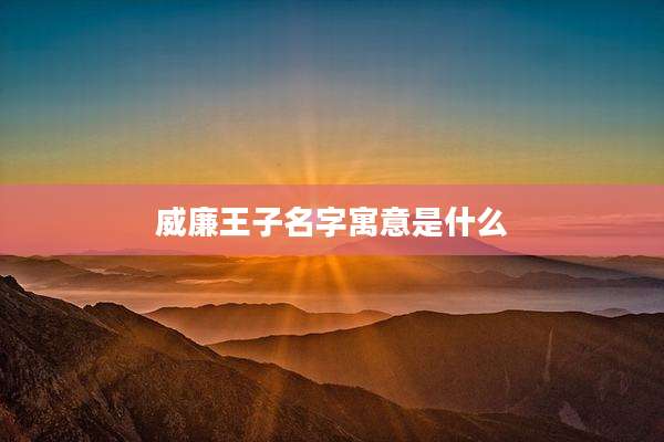 威廉王子名字寓意是什么