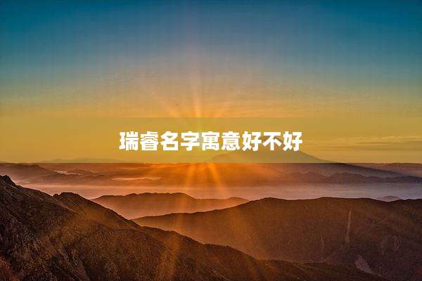 瑞睿名字寓意好不好